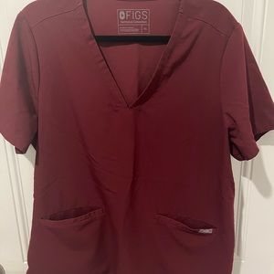 Figs XL Casma Burgundy Scrub Top